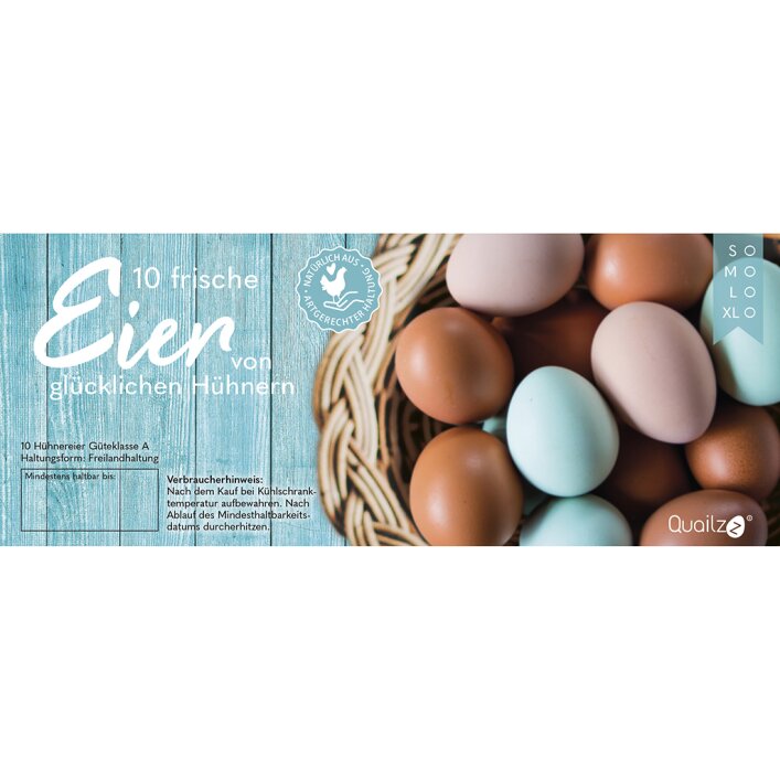 Etiketten für 10er Hühnereierschachteln - Motiv Eier