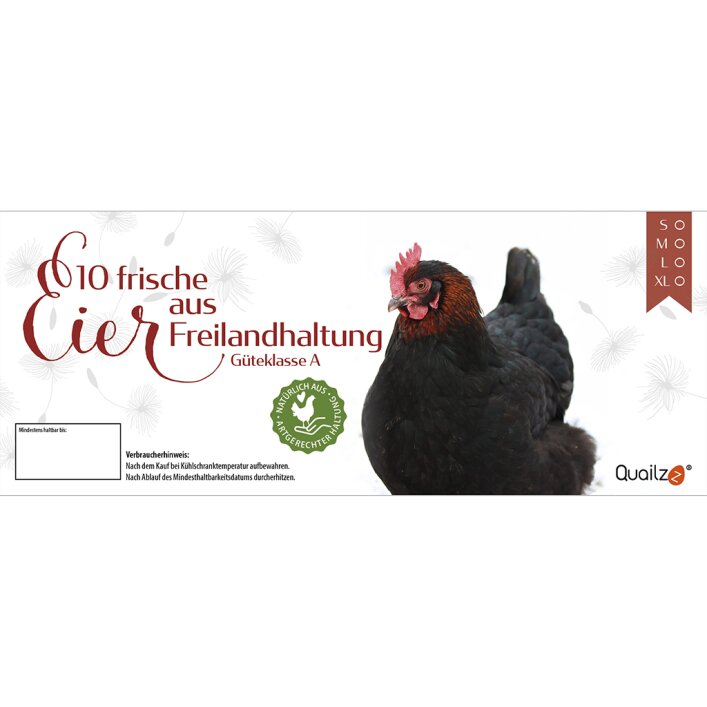 Etiketten für 10er Hühnereierschachteln - Motiv Pusteblume